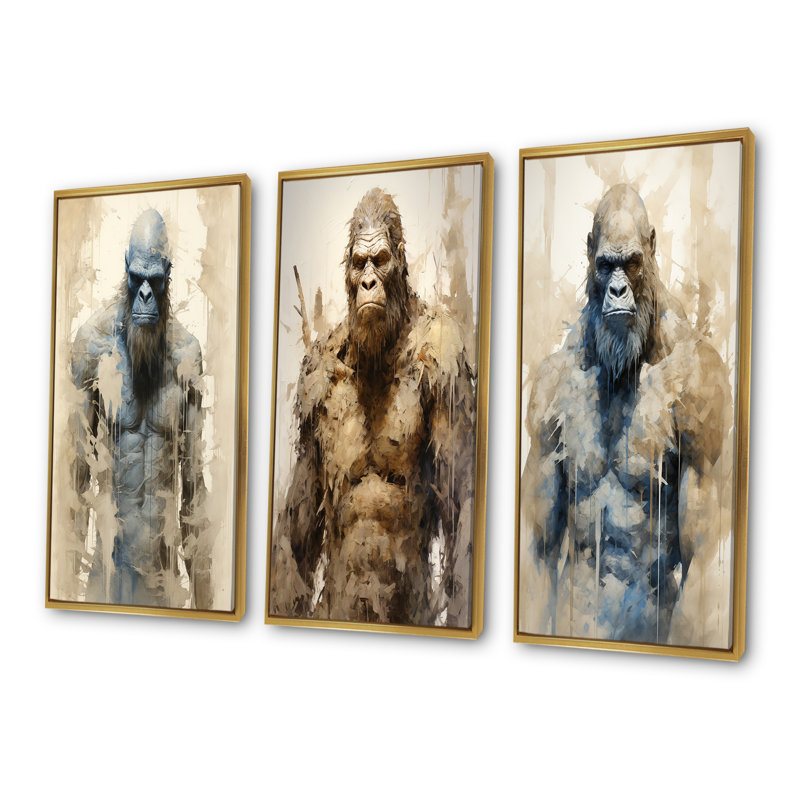 Angry Bigfoot, Cadre flottant doré, H 28 po x l 36 po