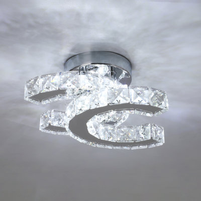 Crystal LED Semi Flush Mount