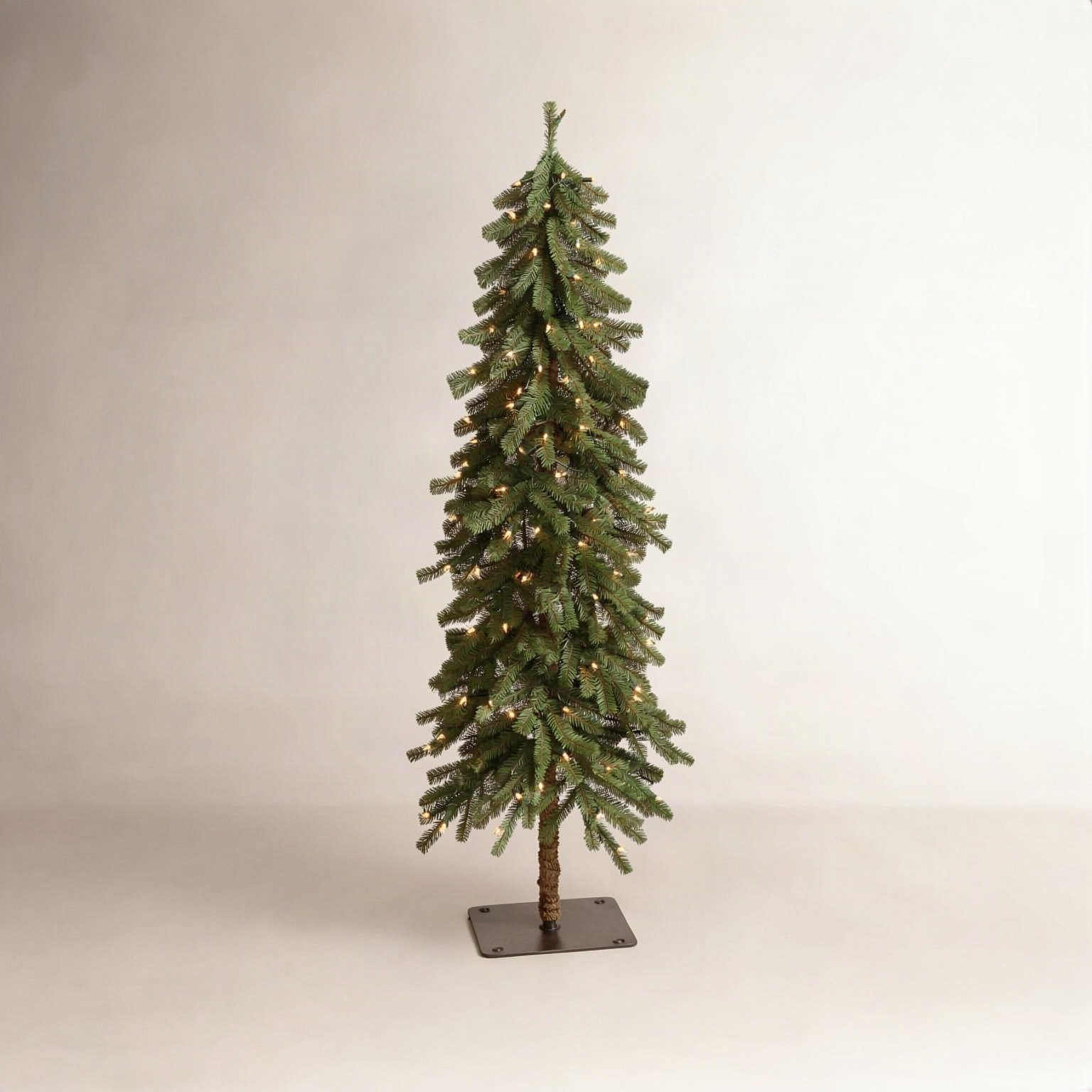 Lighted Artificial Pine Christmas Tree, 4' H