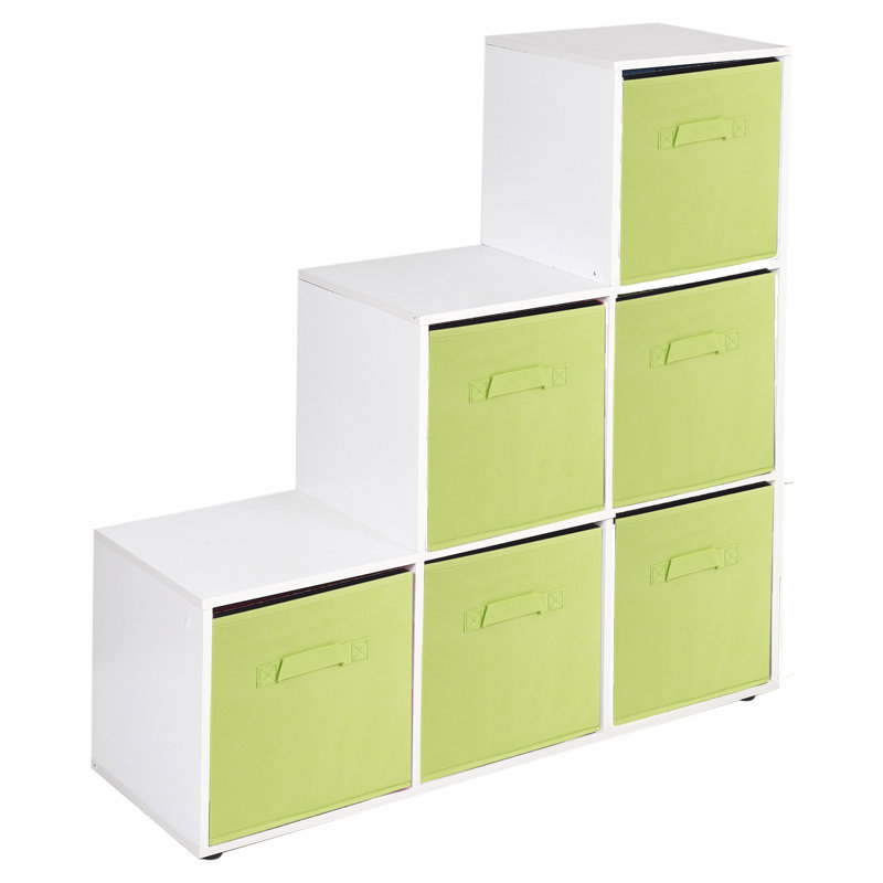 Joelle 90.5cm H x 89cm W Cube Bookcase, White/Green