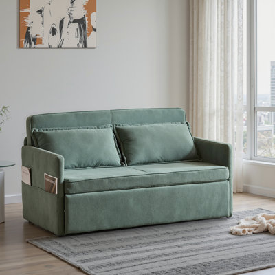 78.7'' Convertible Sofa Bed, 3-in-1 Reclining Sleeper Sofa Couch with Cushions, Folding Tray Table and Charging Ports