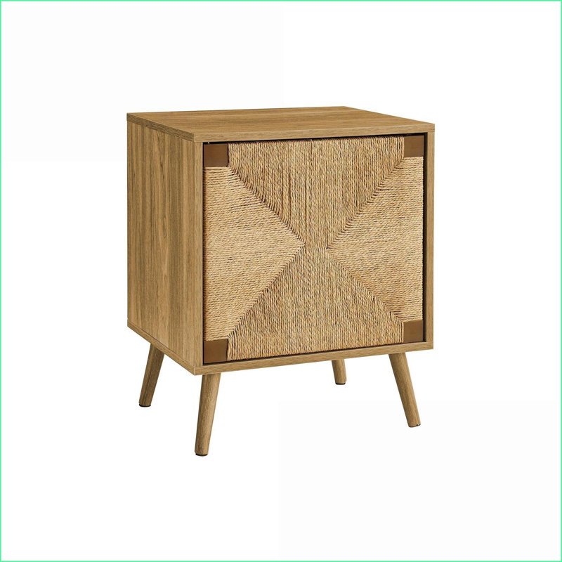 Table basse Mid-Century en noyer clair pour le salon, peu encombrante avec rangement spacieux et amp; Assemblage facile