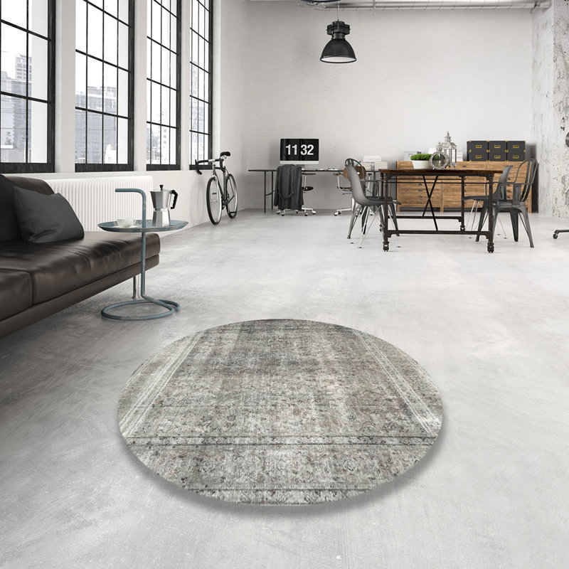 Floral Indoor Rug, Round 6'