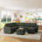 Abramson Upholstered Sleeper Sectional Sofa Bed With Ottoman   -117494733