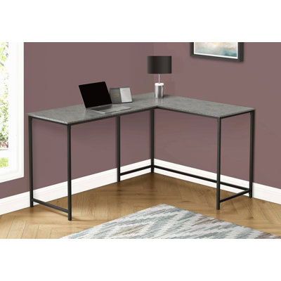 Computer Desk, Home Office, Corner, 58"L, L Shape, Work, Laptop, Grey Laminate Metal, Contemporary, Modern