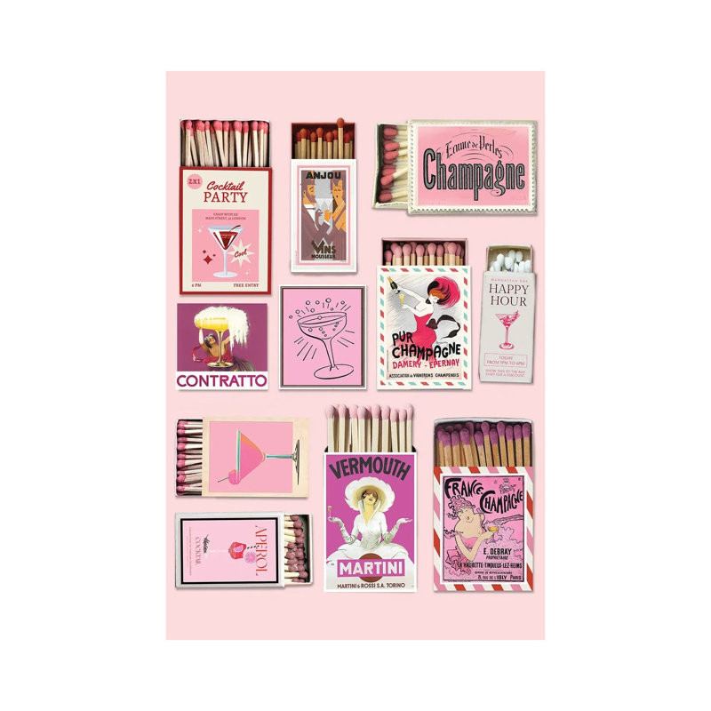 Matchbook Cocktails by CAD Designs - Gallery-Wrapped Canvas Giclée on Canvas, 101.6 cm H x 66.04 cm W x 3.175 cm D