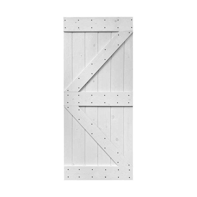 Porte de grange nouée bricolage à panneaux K Series, 36 po x 84 po, Gris foncé