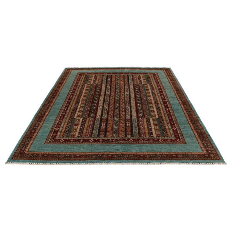 Tapis tribal turc multicolore 7 x 9