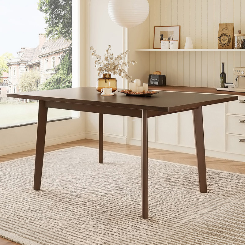 Table de salle à manger Rustic Farmhouse - Structure en bois massif, table à manger moderne minimaliste pour la cuisine, la salle à manger, le salon