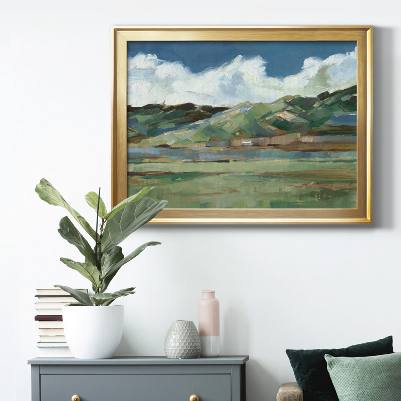 Western Sky I - peinture encadrée, Or, H 18,5 po x l 24,5 po x P 1 po, Pas de tapis