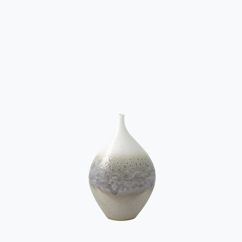 Cream Rises Vase-Wide, 12.5" H x 7.25" W x 4.5" D
