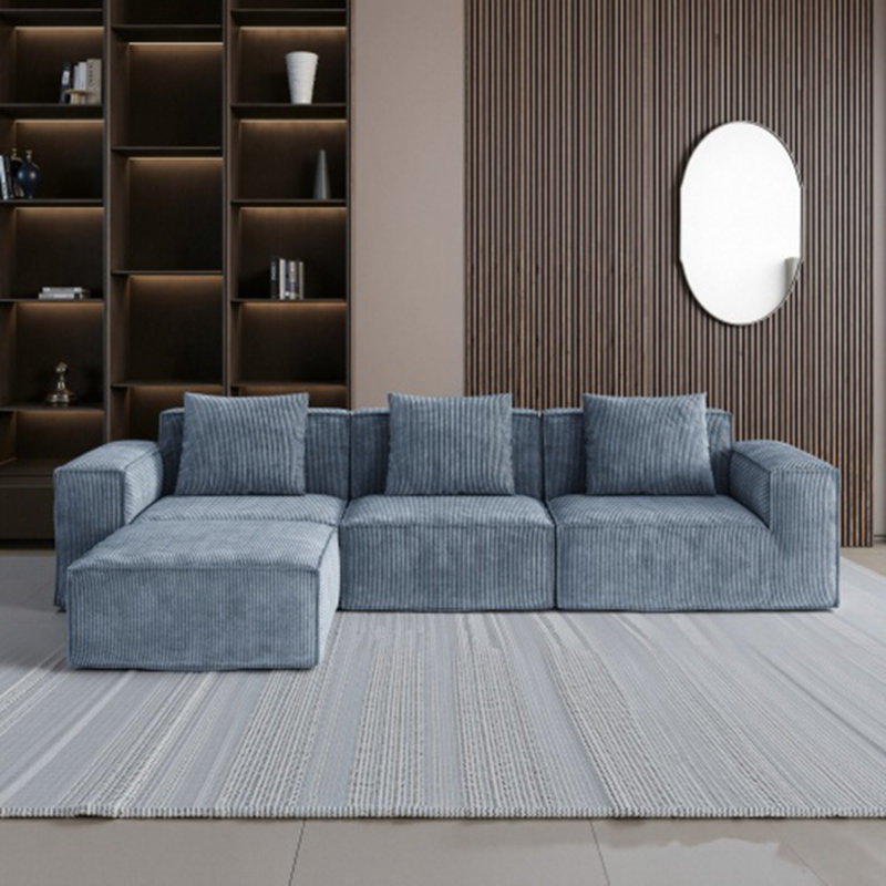 Modular Sofa Can Be Converted Into An Oversized Sofa, Grey, 22.4" H x 118" W x 39.4" D, 3