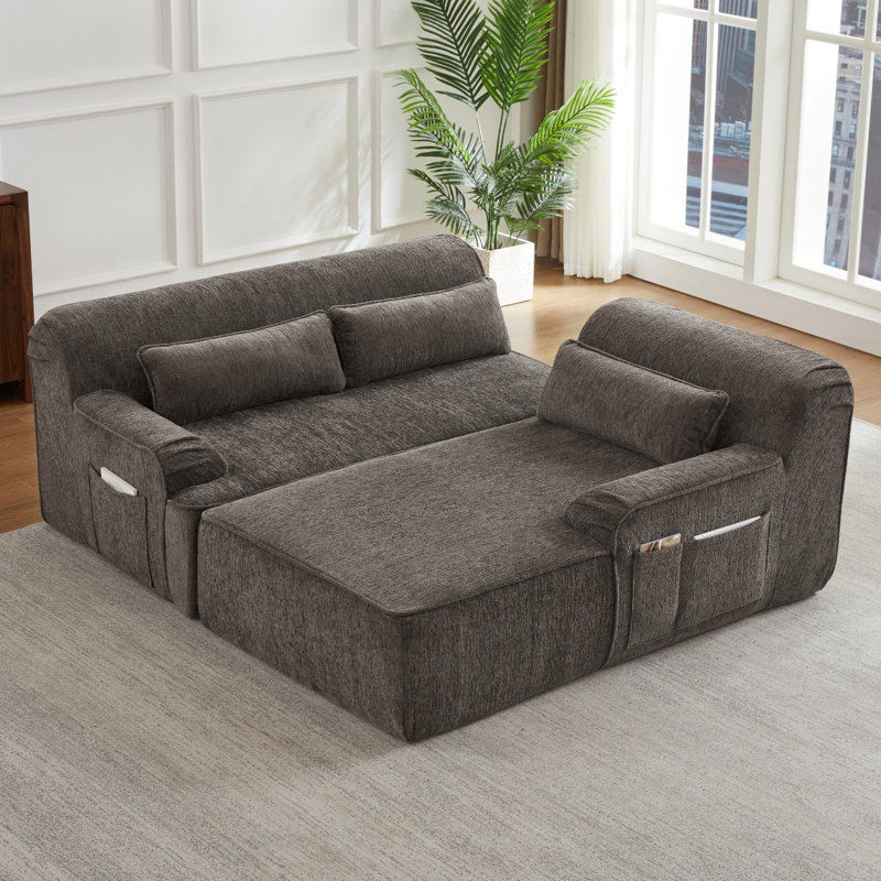Chenille L-Shape Luxury Sectional Oversized Sofa,Mnimalist Design,Comfy Sleeper Couch For Living Room,Apartment&Reception Spaces,No Assembly Required