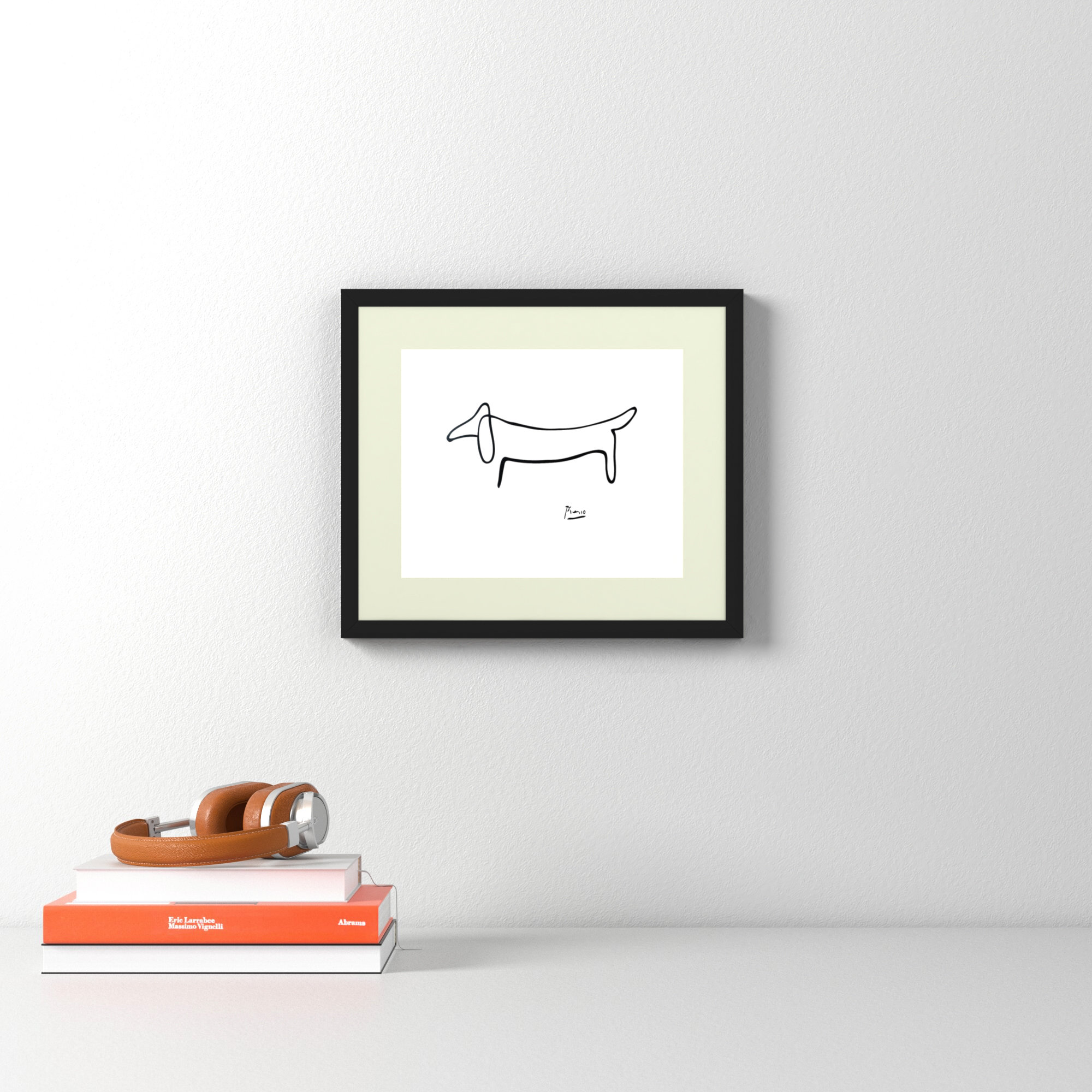 Le Chien (The Dog) by Pablo Picasso, Matte Black, 13.25" H x 15.25" W x 0.75" D