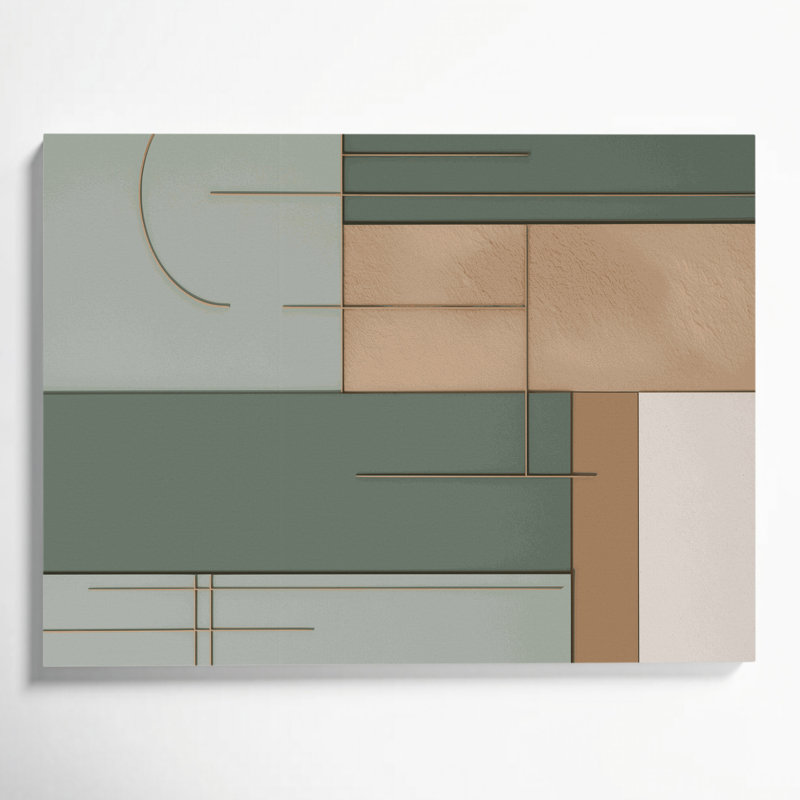 Minimalisme 56, art mural sur toile beige, H 11 po x l 14 po