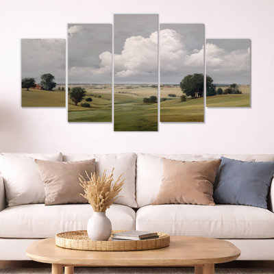 Summer Day In The English Countryside - Countryside Wall Art, Farmhouse Canvas Print 5 Panel