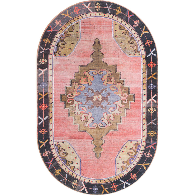 Mauri Chenille Oriental Indoor Rug, Oval 5' x 8'
