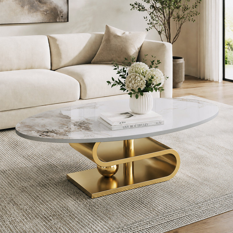 Table basse 49,2 po Modern, Doré