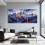 Cities &Countries Mountain Peaks Reflecting In Water Set of 3 Canvas Wall Art Prints-663760146