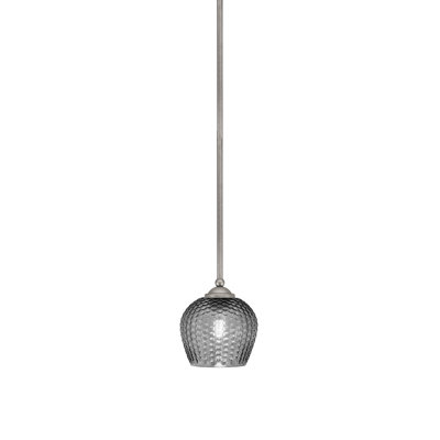 Zilo Stem Hung Mini Pendant Shown In Graphite Finish With 6.5" Glass