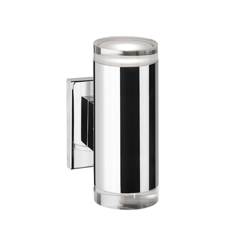Norfolk Steel LED Armed Sconce, Chrome, 8.25" H x 4.5" W x 4" D