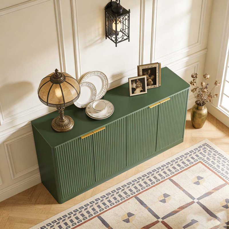 Buffet de 59 pouces à ondulation moderne avec contour incurvé