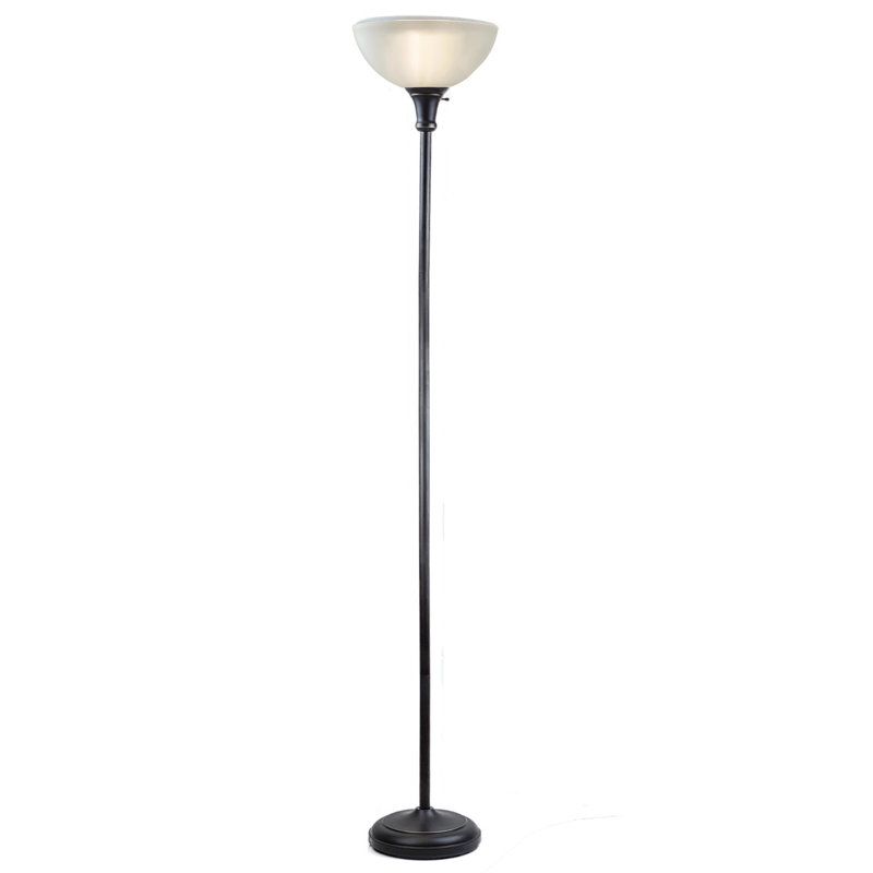 Lampe torchère sur pied 72 po avec finition en verre givré Gage