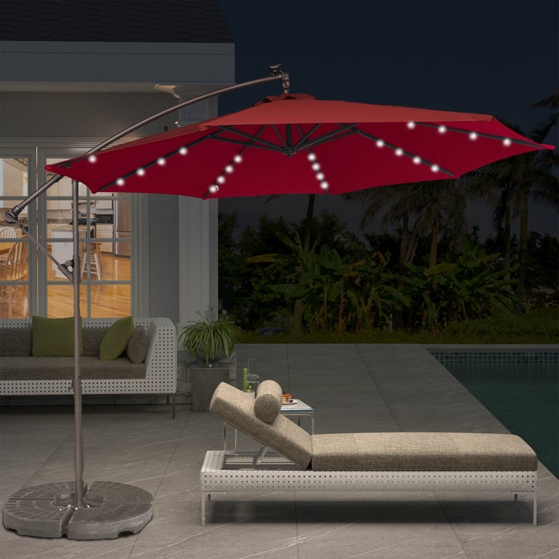 Parasol en porte-à-faux 10 pi Direen, Rouge