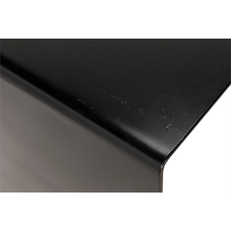 Noir Rustic Charm 60" Black Wood & Metal Writing Desk