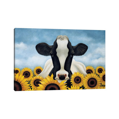 Surrounded By Sunflowers by Lowell Herrero - Wrapped Canvas Painting