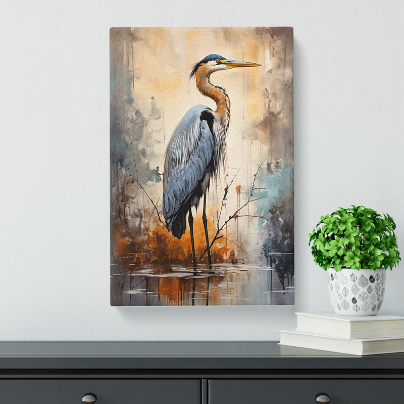 Heron Modern - Print, 76cm H x 50cm W x 3cm D