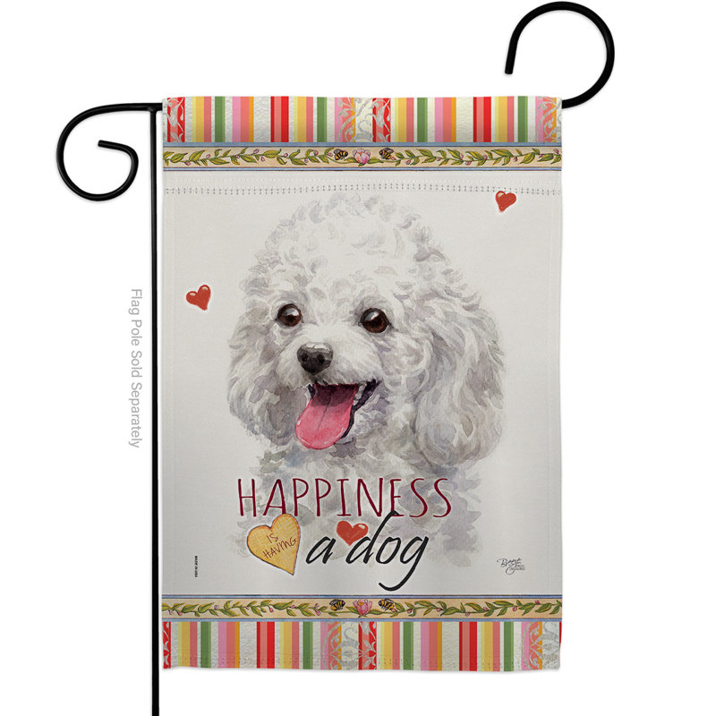Coussin décoratif à 2 faces en polyester 20 x 13 po Bulldog Happiness-impressions Drapeau pour la maison, Caniche blanc
