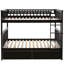 Lit superposé double avec tiroirs, fonction convertible, pin massif et construction, garde-corps en forme de clôture, système d'assemblage facile, en bois, roulettes de tiroir, simple-1198242945-1198243007