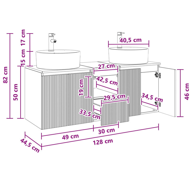 Bathroom Furniture Suite, Light Grey