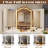 Modern Corner Vanity Set with Lighted Mirror and Outlets, Fluted Makeup Vanity Desk with Large Storage Cabinets-698681384