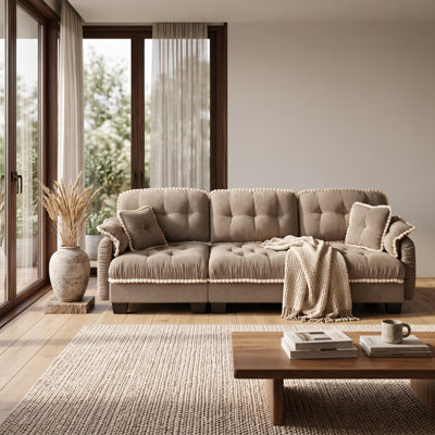 70.1 " Velvet Sectional