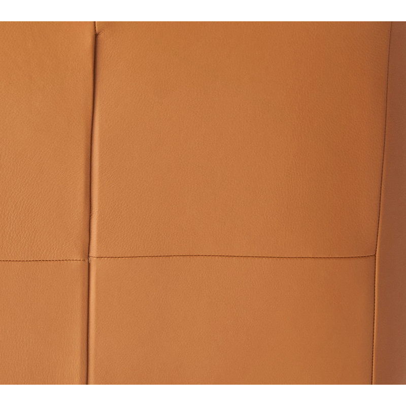 Fauteuil d'appoint et repose-pieds en cuir fleur, Orange