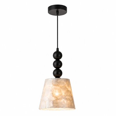 Luminaire suspendu en forme de coquillage naturel 6,9 "Capiz