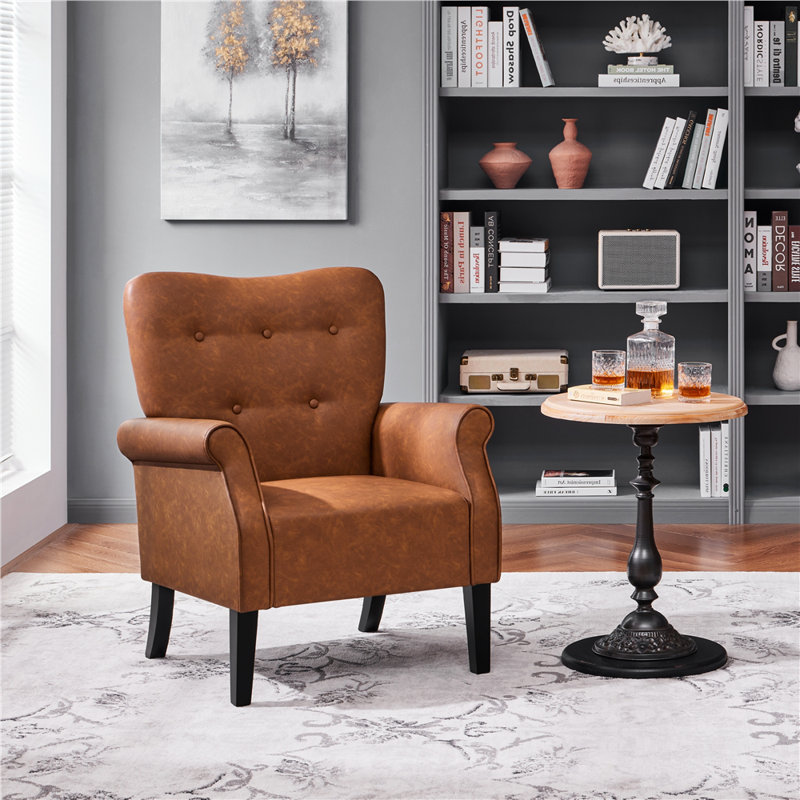 Anesha Upholstered Armchair, Retro Brown