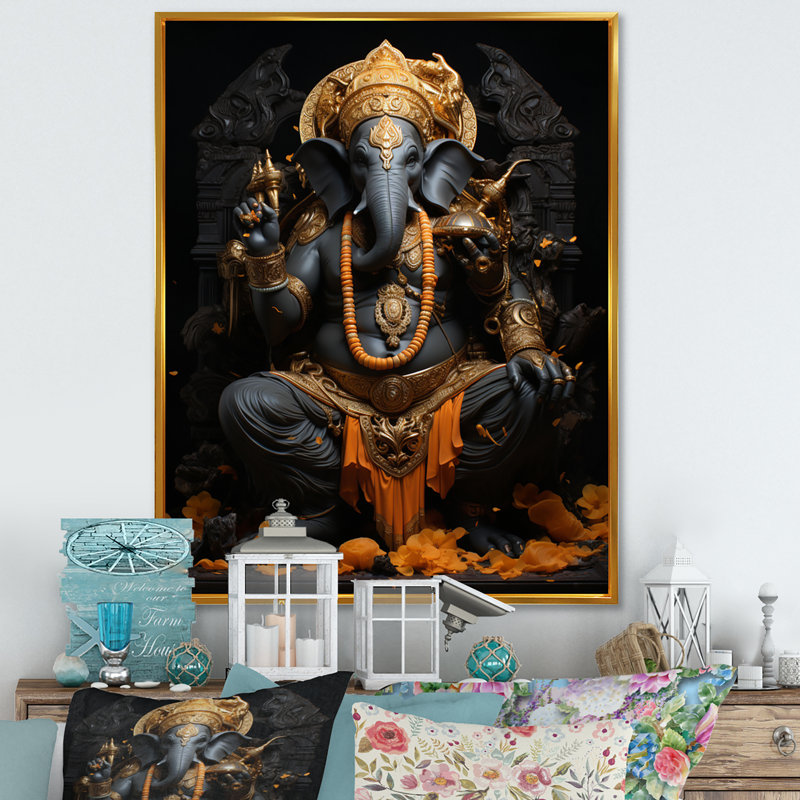 «Gladstein Hinduisim Divine Ganesha II», impression sur toile encadrée de l'hindouisme, H 32 po x l 24 po x P 1 po
