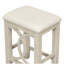 Ensemble de table de salle à manger à hauteur de comptoir 3 pièces Farmhouse avec port USB et tabourets rembourrés, blanc laiteux