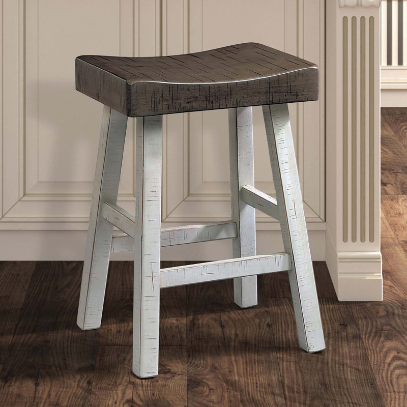 # N / A, Siège gris / cadre blanc, Tabouret de comptoir (siège d'une hauteur de 24 p