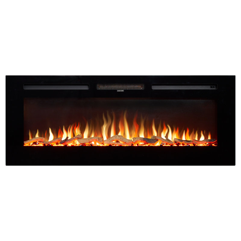 Orlando Adam Black Electric Fireplace Insert, 50" H x 127" W x 12" D