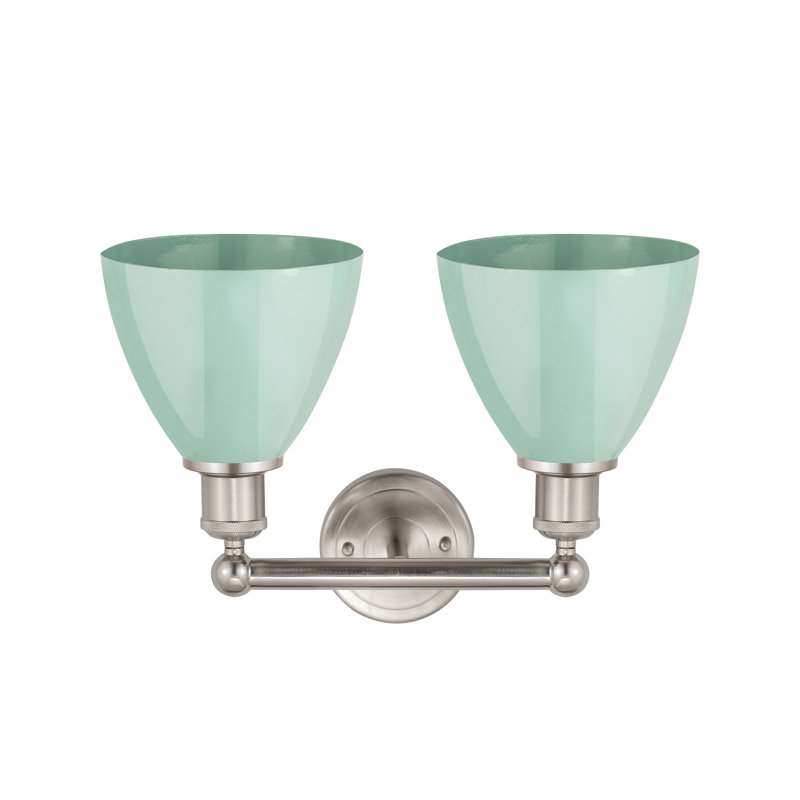 Éclairage pour meuble-lavabo à 2 lumières Arpita, Écume de mer, Nickel satiné