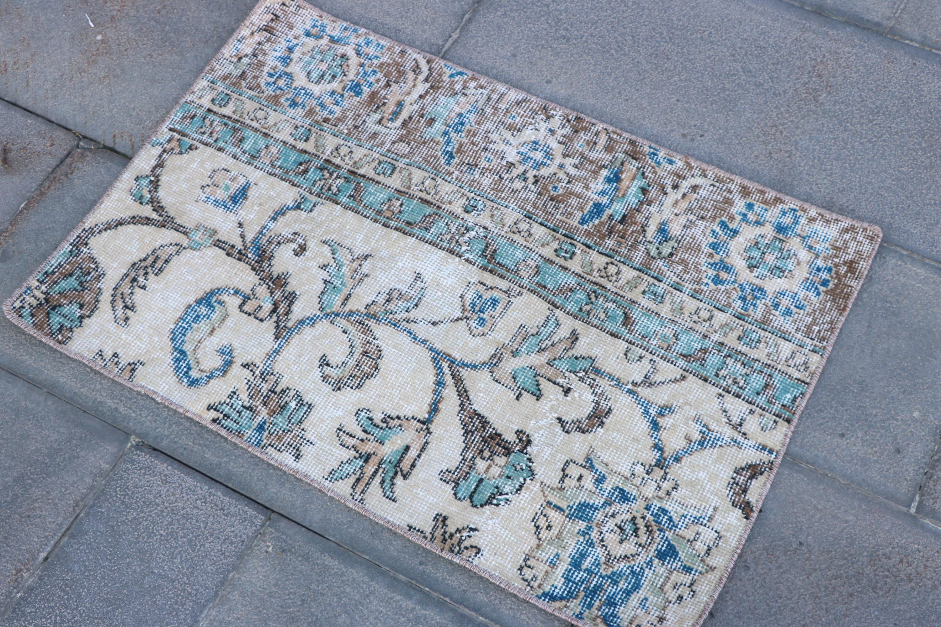 Bungalow Rose Vintage Turkish Small Antique Rug Ideal for Bathroom or ...