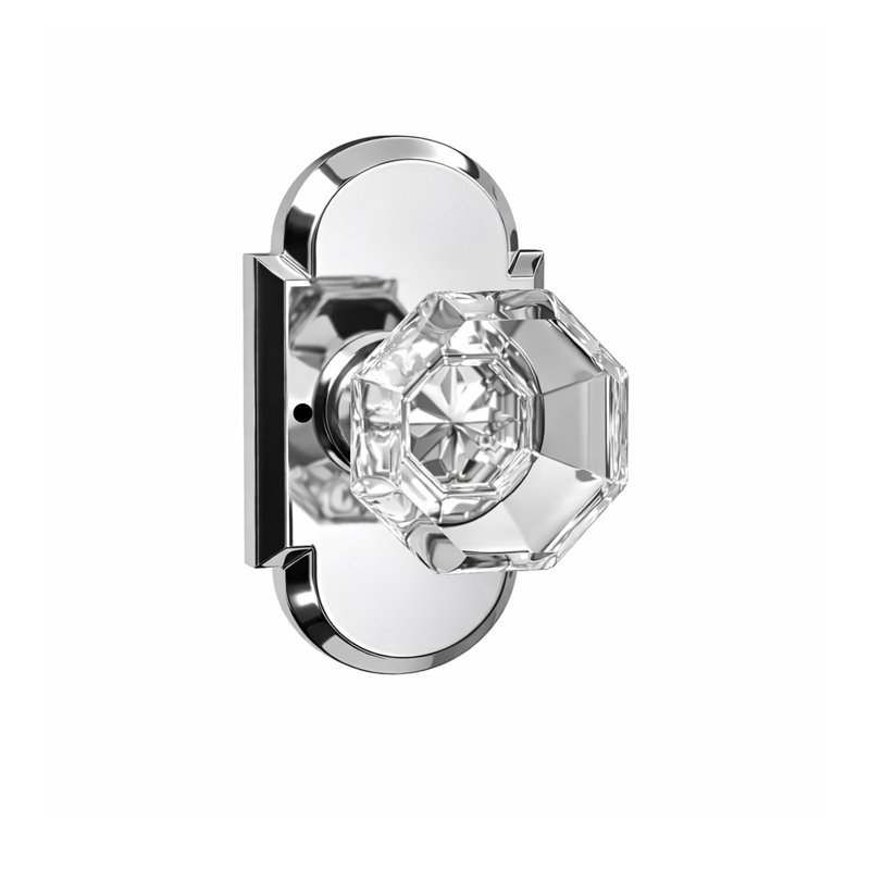 Bouton d'intimité Bravura sur la rose arquée Bancroft, Chrome poli