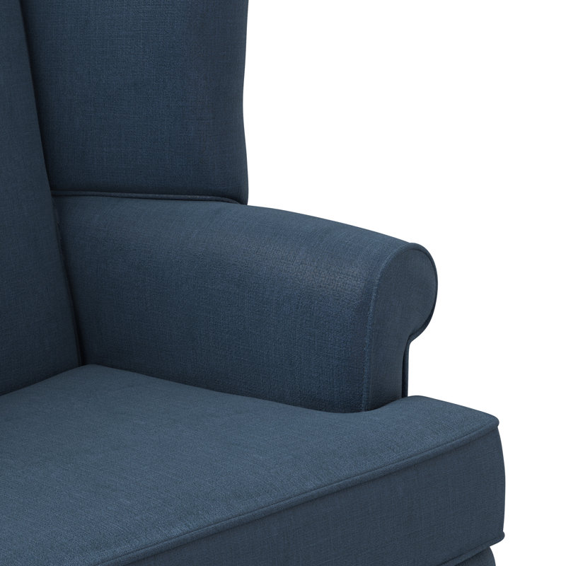 Mandalay 28" W Polyester Wingback Chair, Sky