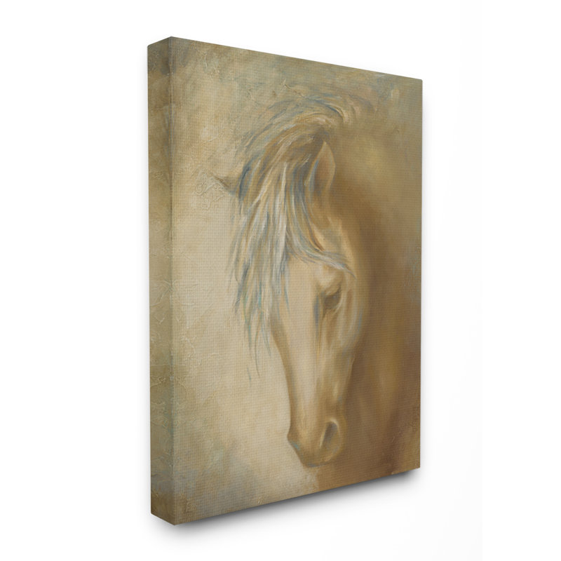 « cheval blue blue animal yellow »-reproduction d’art, Toile tendue, H 16 po x l 20 po x P 1,5 po