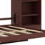Grand lit escamotable avec tablettes et tiroirs de rangement à hauteur réglable, lit plateforme pliable multifonctionnel-1806492394