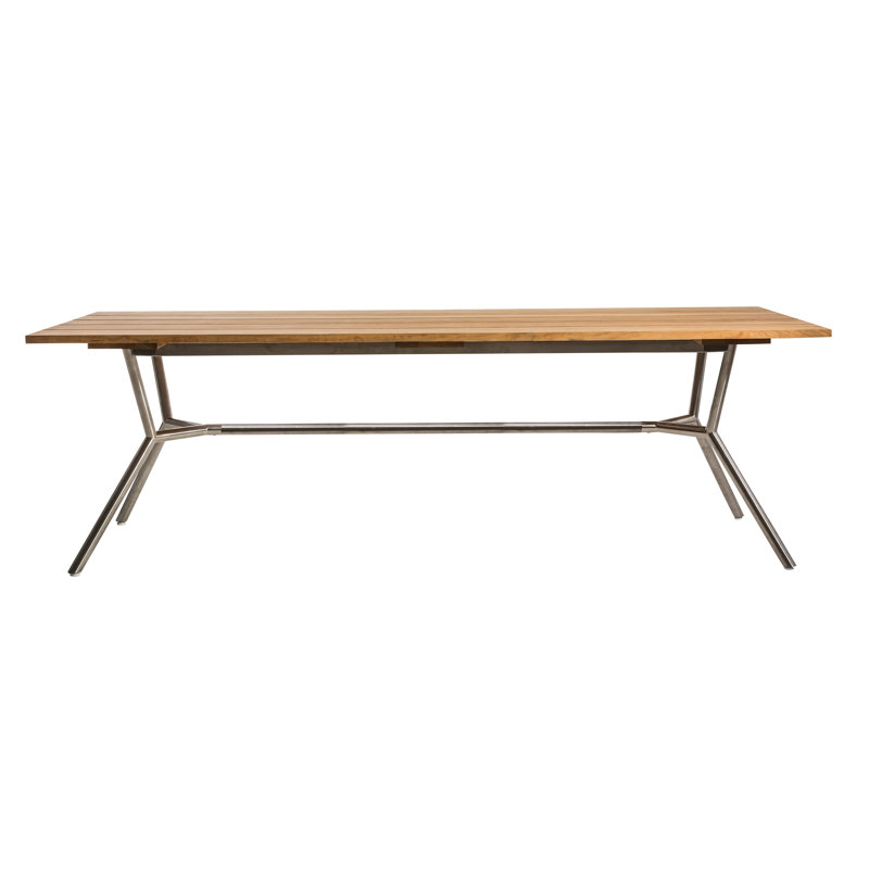 Table de salle à manger Reef, Teck, Acier Inoxydable, H 29,13 po x l 70,88 po x P 39,38 po